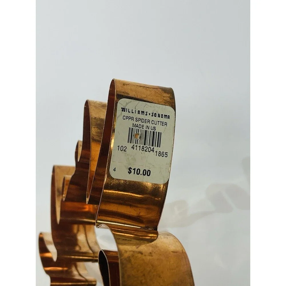 3 Williams Sonoma Copper Cookie Cutters Spider Bee & Duck Halloween